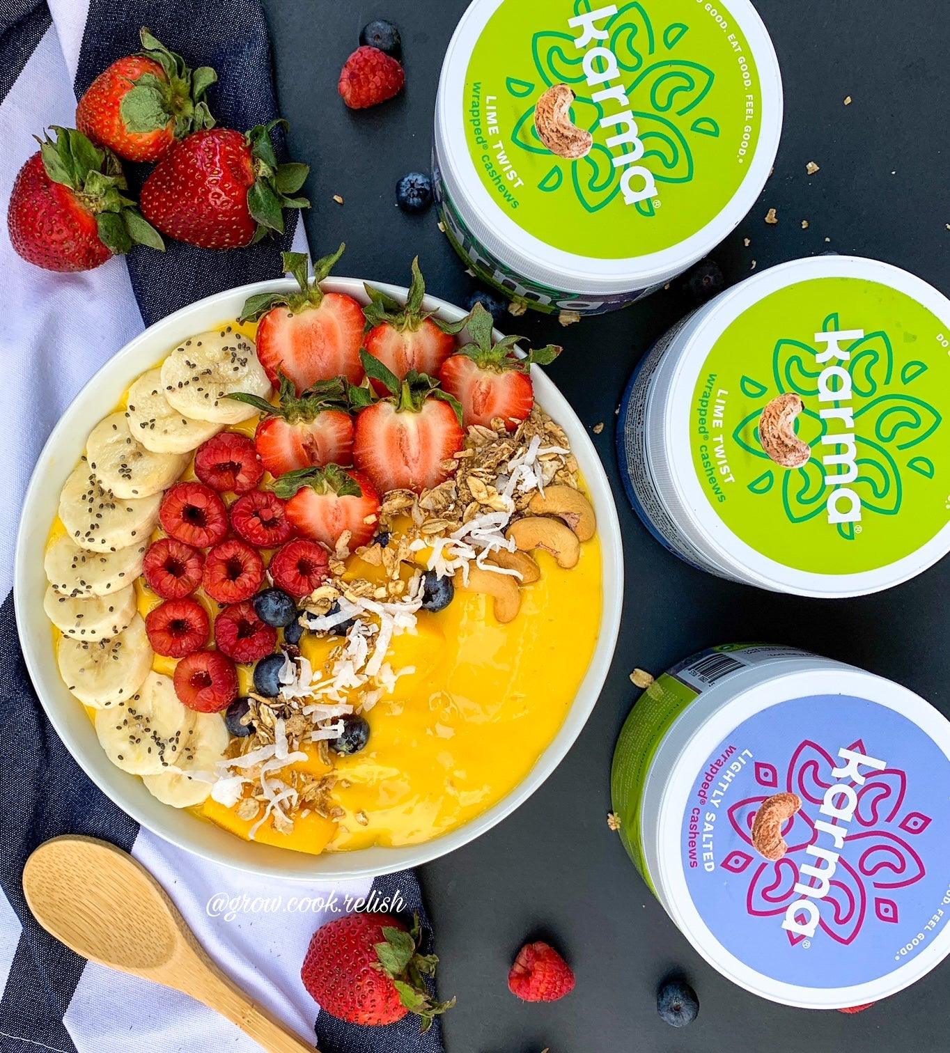 Mango Ginger Cashew Smoothie - KARMA NUTS