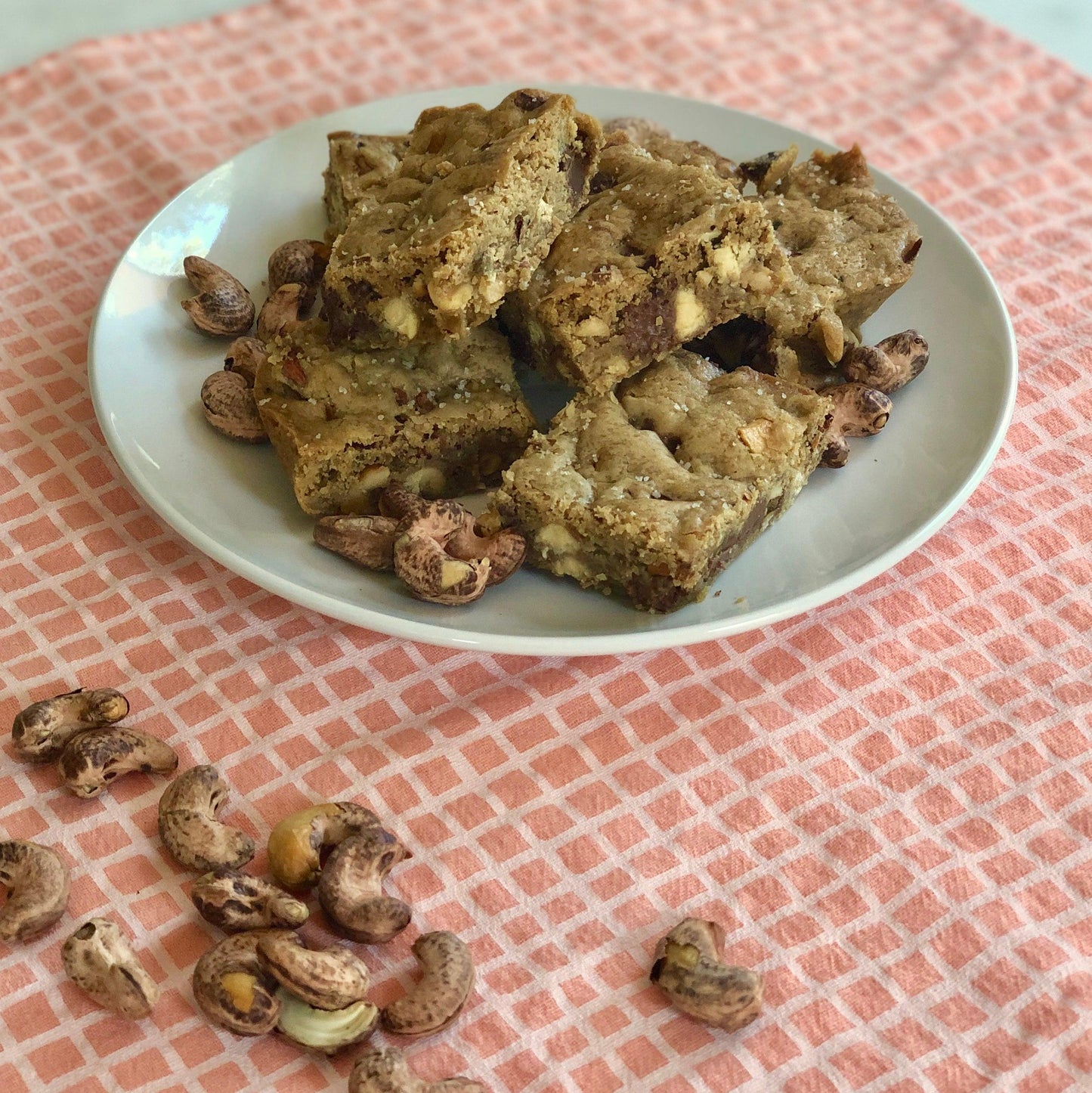 Triple Chocolate Brown Butter Cashew Blondies - KARMA NUTS