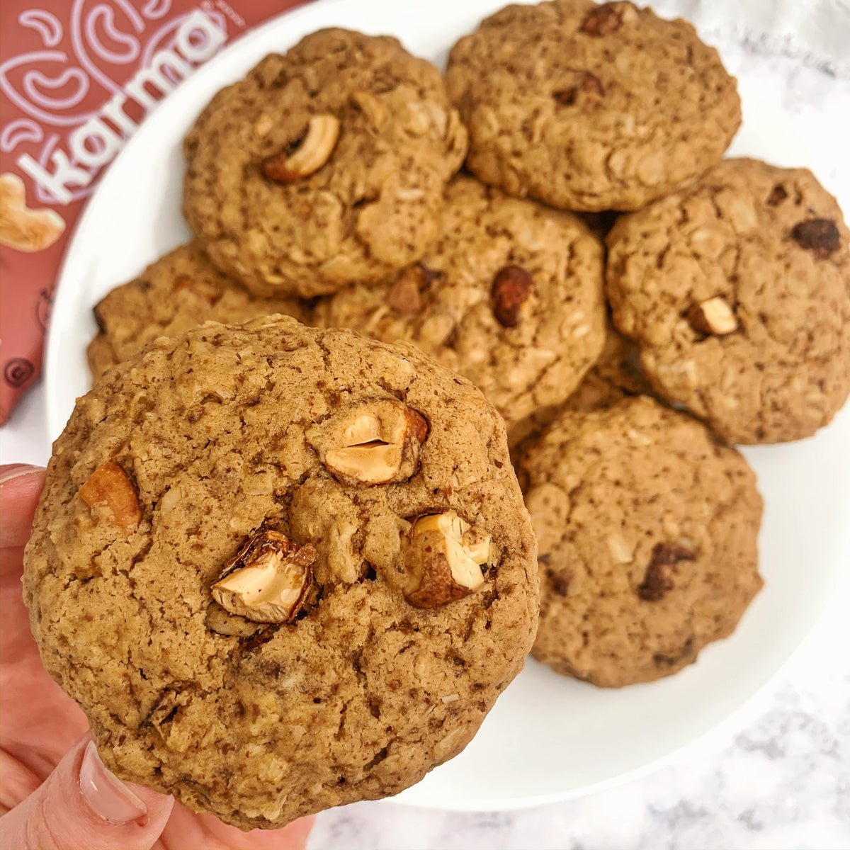 Cashew Butter Oat Cookies – KARMA NUTS