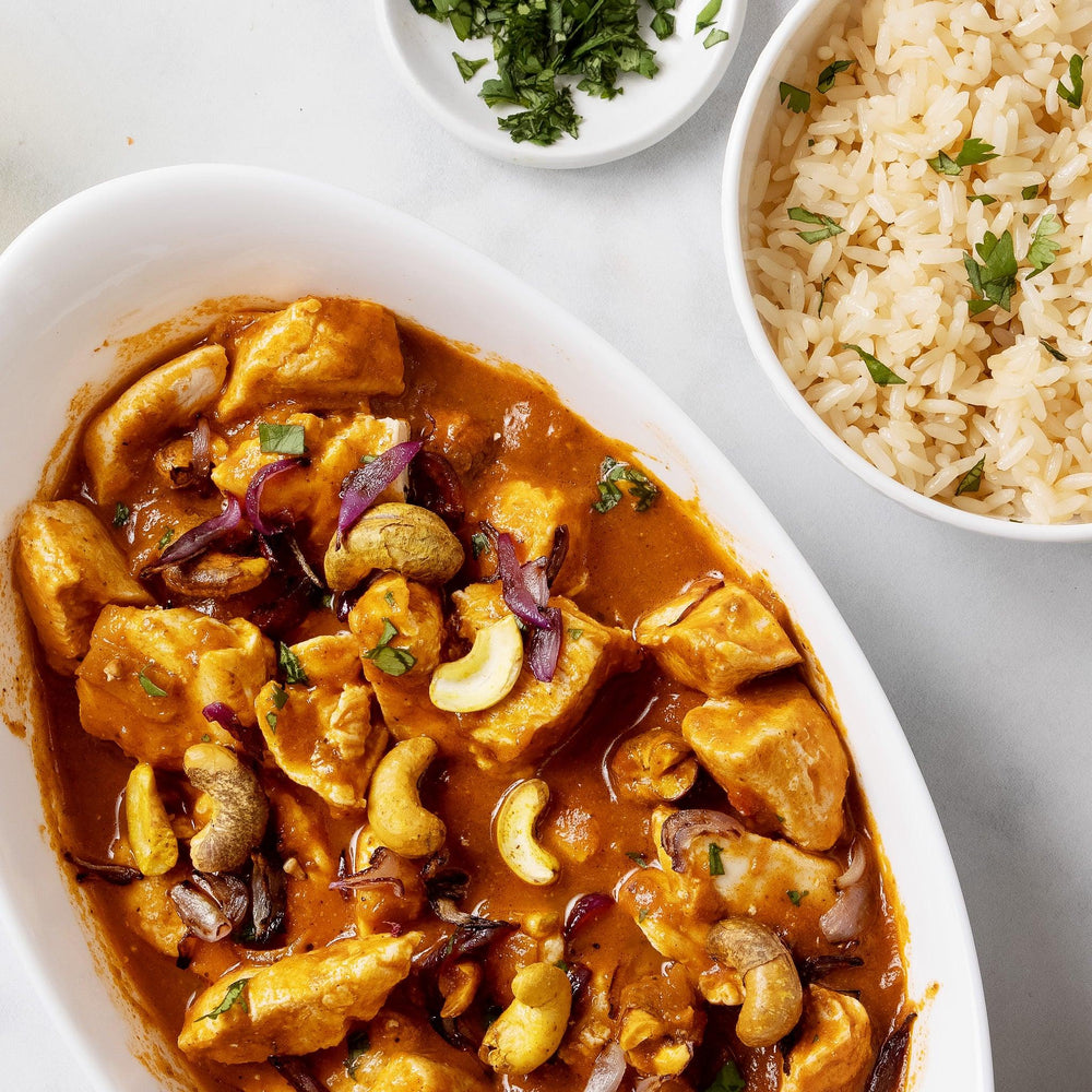 Chettinad Chicken (Madras Chicken Curry with Shallots and Cashews) - KARMA NUTS