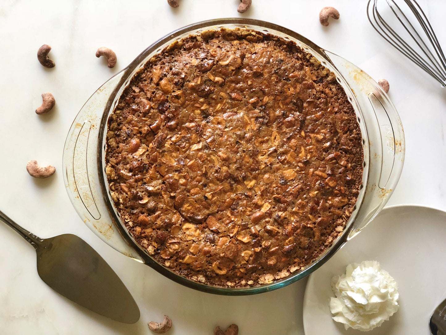 Crunchy Cashew Pie with Coconut Oat Crust - KARMA NUTS