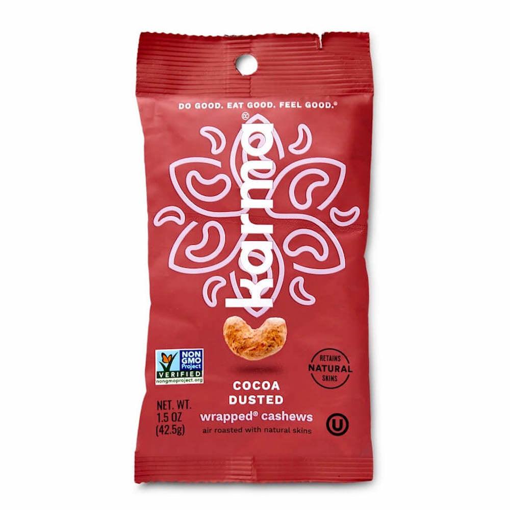 Cocoa Dusted Wrapped® Cashews - KARMA NUTS